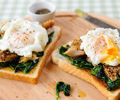 Warburtons Eggs Florentine with Mackerel on Toast