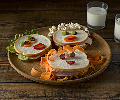 Warburtons Milk Roll Sandwich Faces