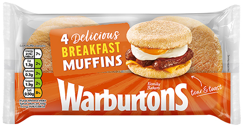 Warburtons 4 Breakfast Muffins